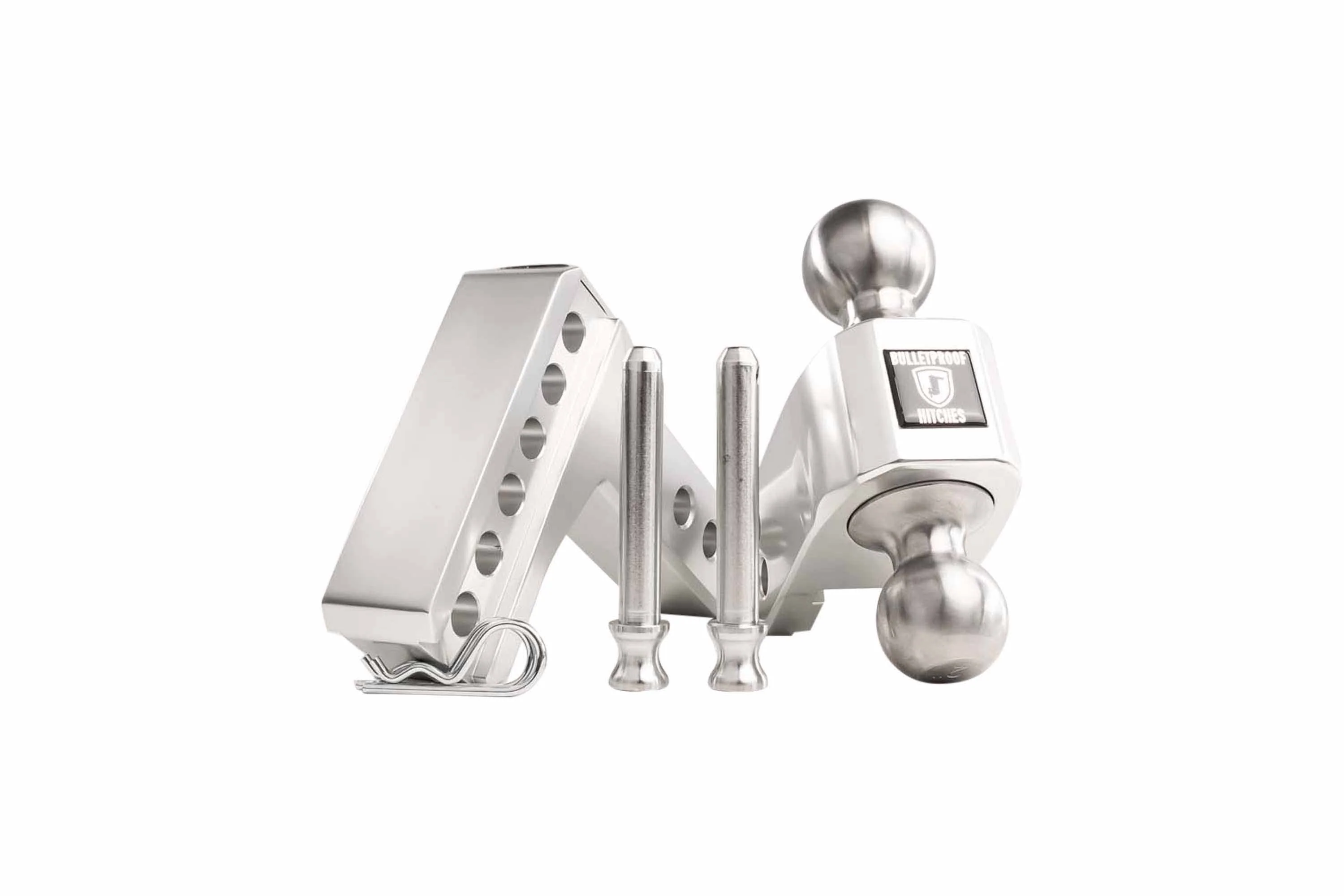 2.0" Aluminum Medium Duty Hitch 2" Drop/Rise w/ Stainless Steel Dual Ball - Image 6