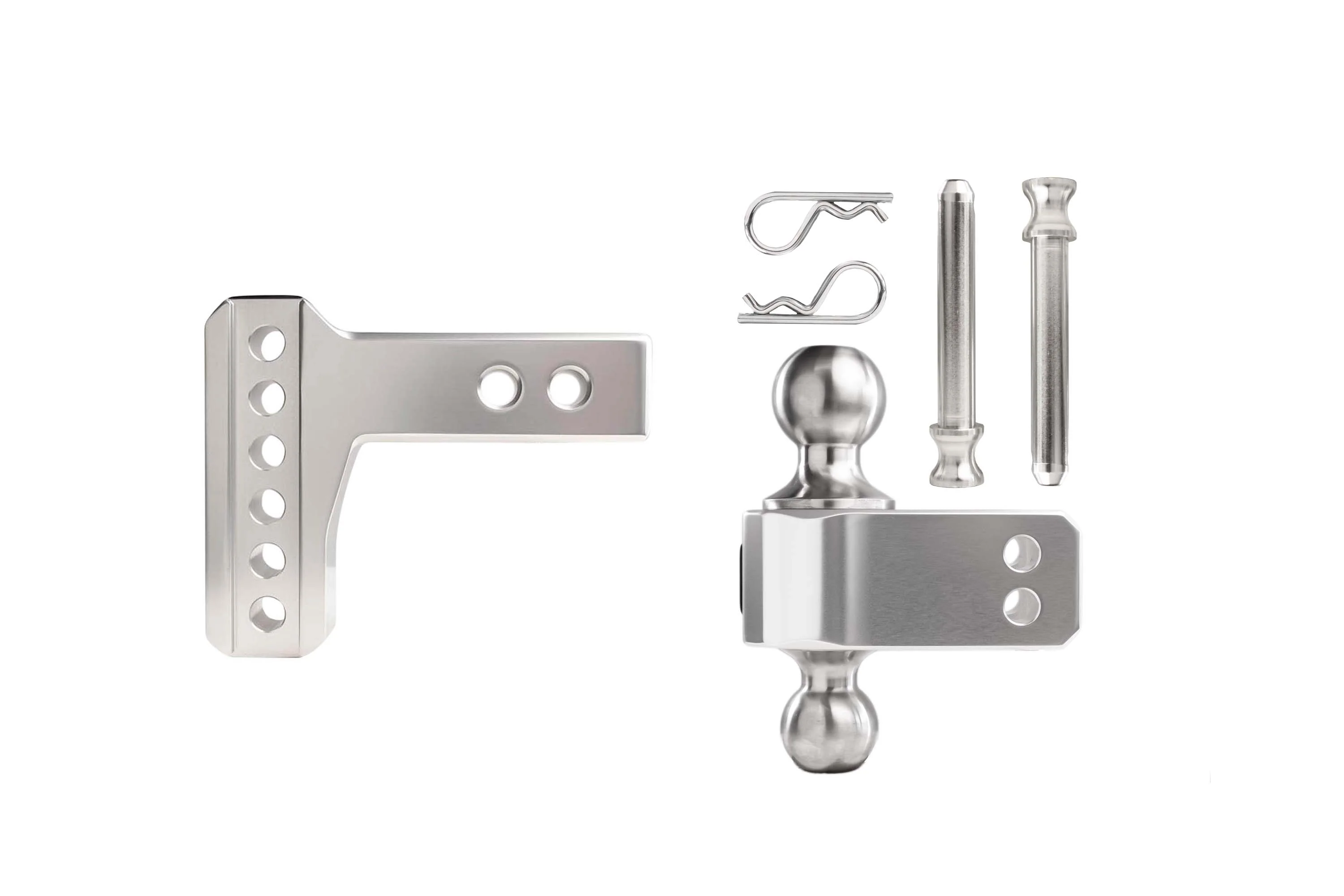 2.0" Aluminum Medium Duty Hitch 2" Drop/Rise w/ Stainless Steel Dual Ball - Image 7