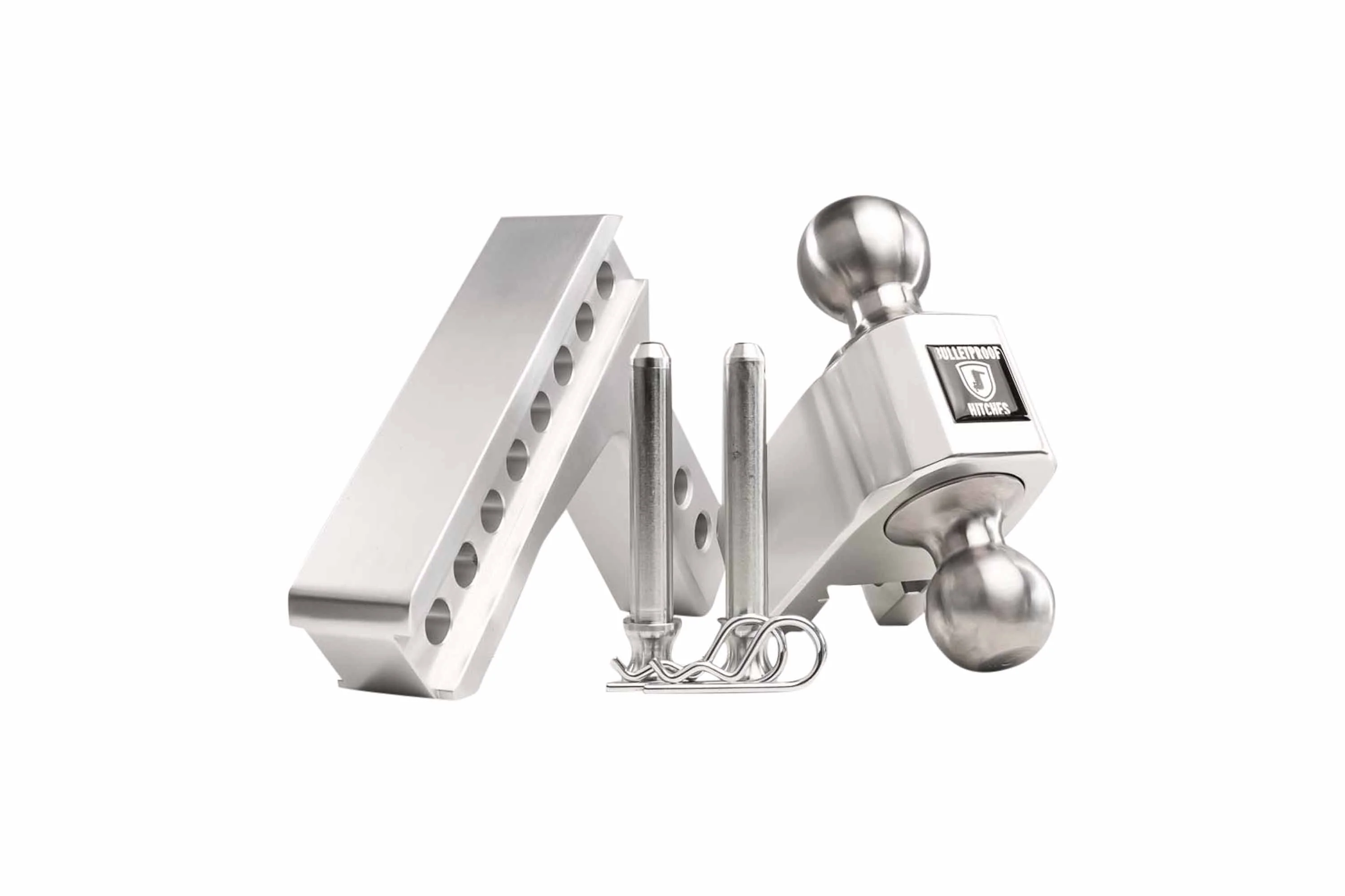 2.0" Aluminum Medium Duty 4" Drop/Rise Hitch w/ Stainless Steel Dual Ball - Image 3