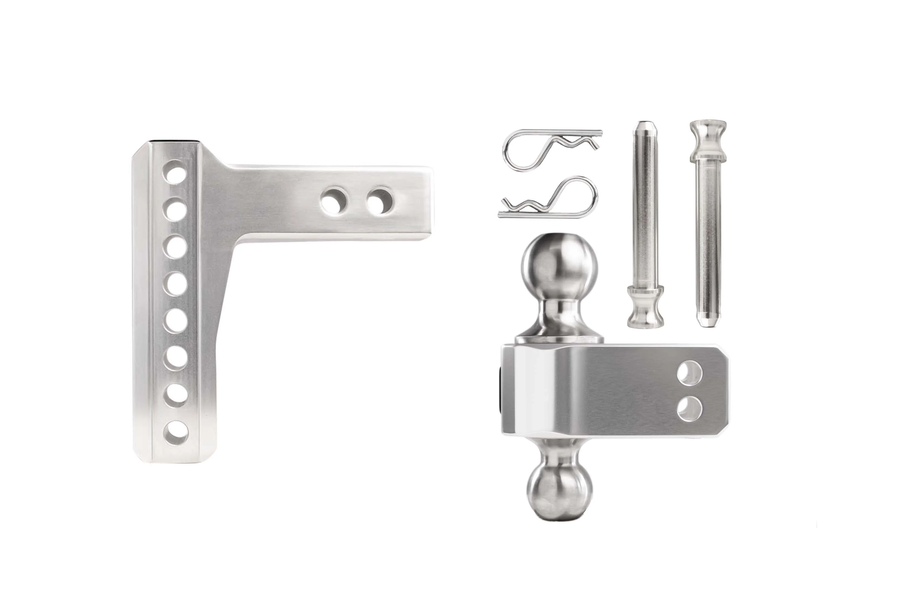 2.0" Aluminum Medium Duty 4" Drop/Rise Hitch w/ Stainless Steel Dual Ball - Image 7