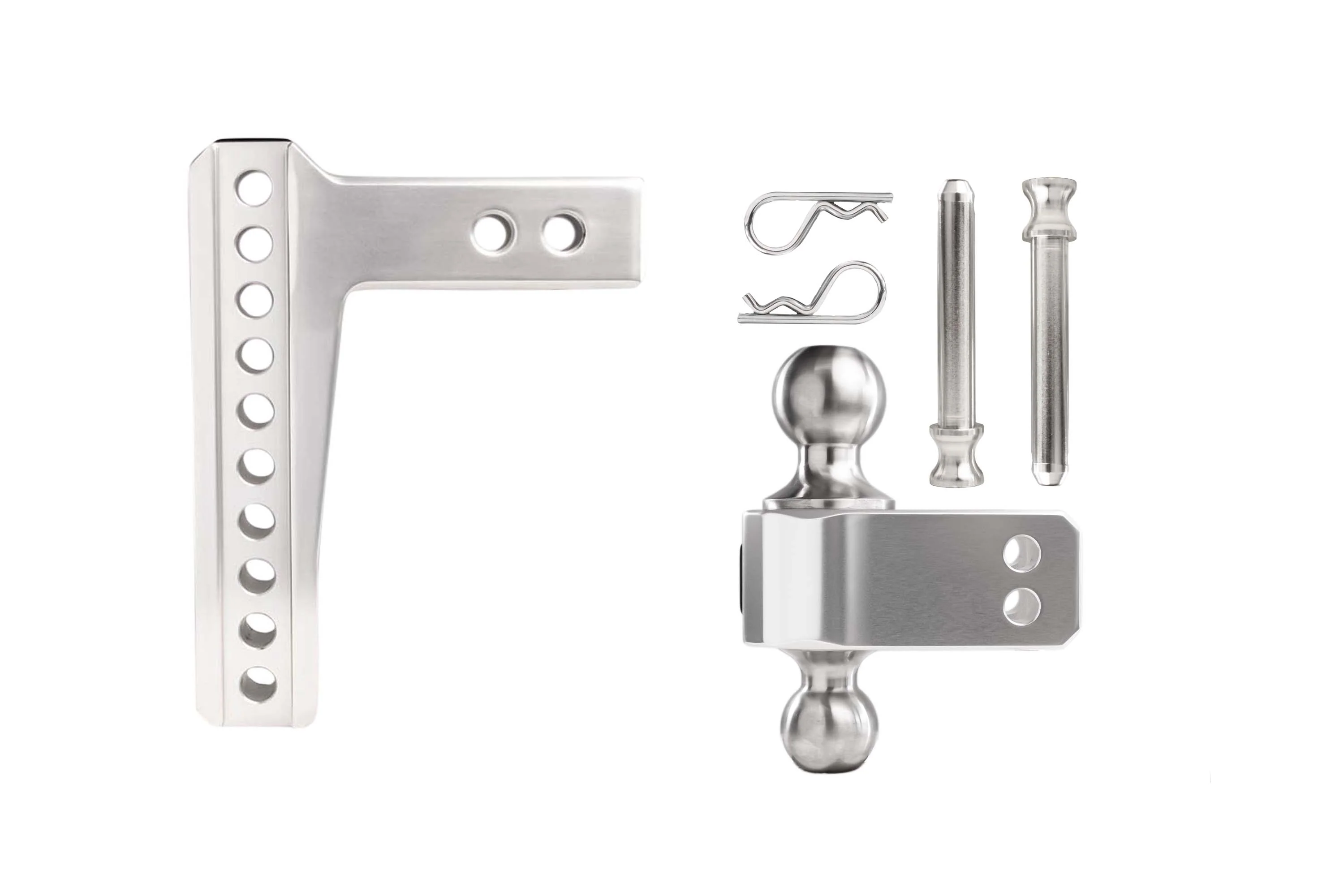 2.0" Aluminum Medium Duty Hitch 6" Drop/Rise w/ Stainless Steel Dual Ball - Image 7