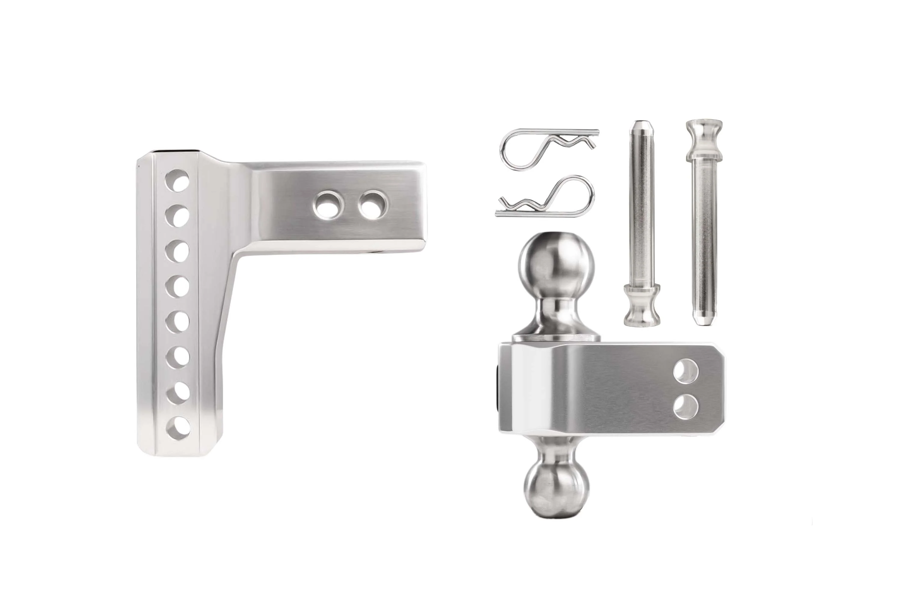 2.5" Aluminum Medium Duty Hitch 4" Drop/Rise w/ Stainless Steel Dual Ball - Image 7